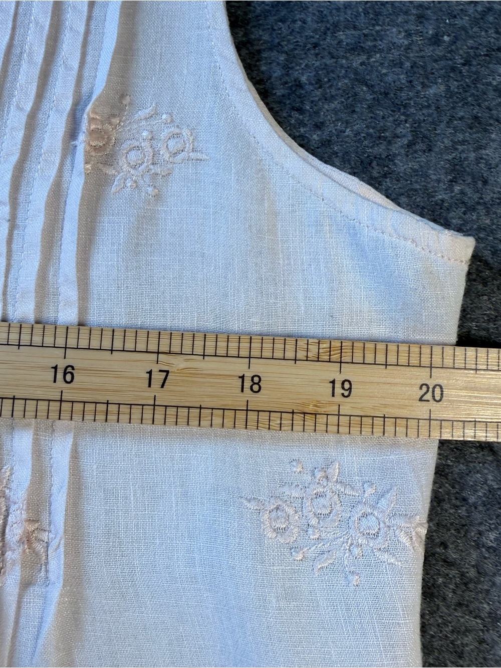 Saint Tropez West 100% Linen Embroidered Sleeveless Blush Pink Tunic TopM Ballet - Picture 6 of 8